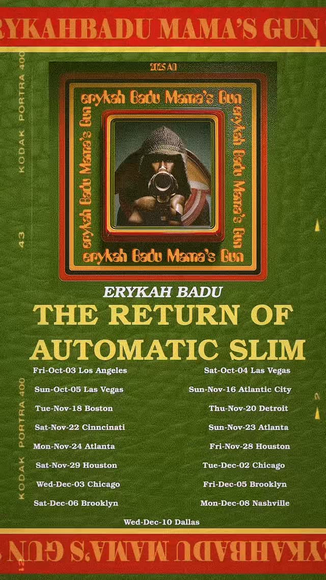 Erykah Badu Luv Iz...Tour & The Return of Automatic Slim Tour Poster